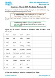 Worksheets for kids - synonyms-words-with-same-meanings-1